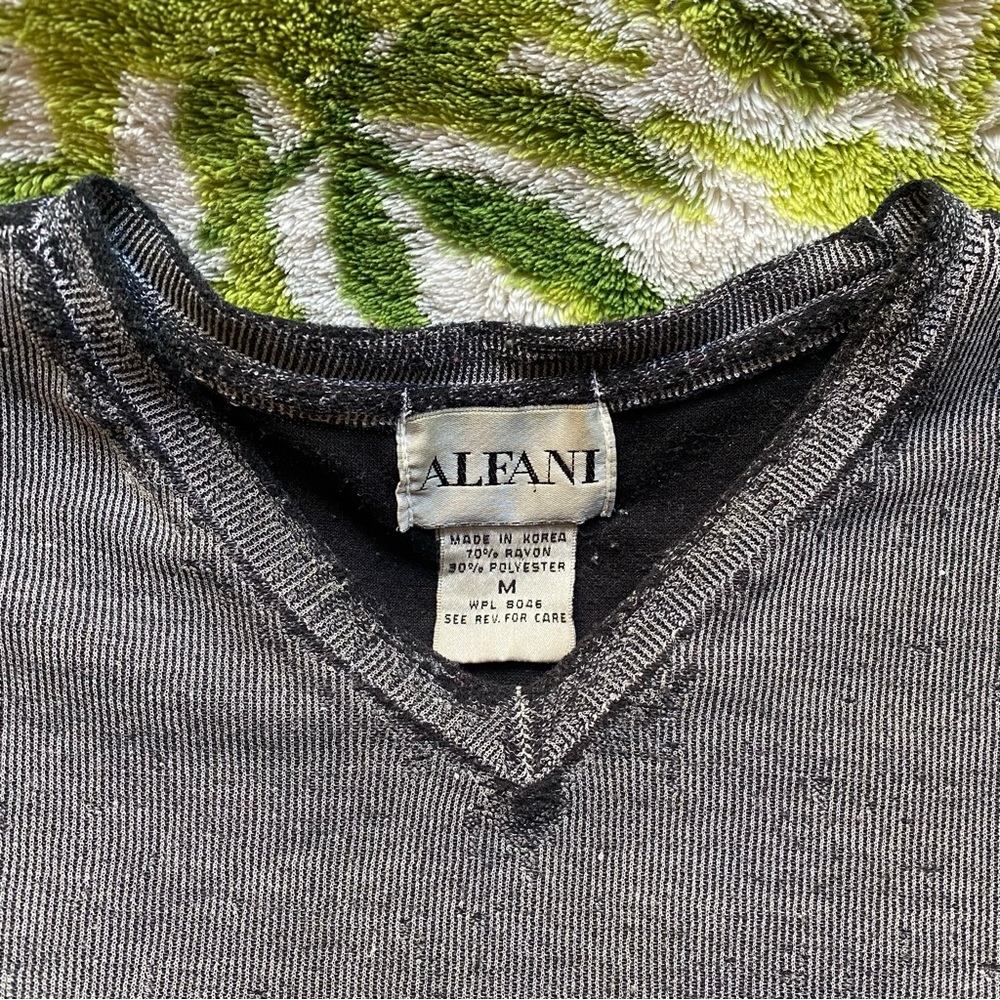 Vintage ALFANI Distressed V-Neck Shirt
